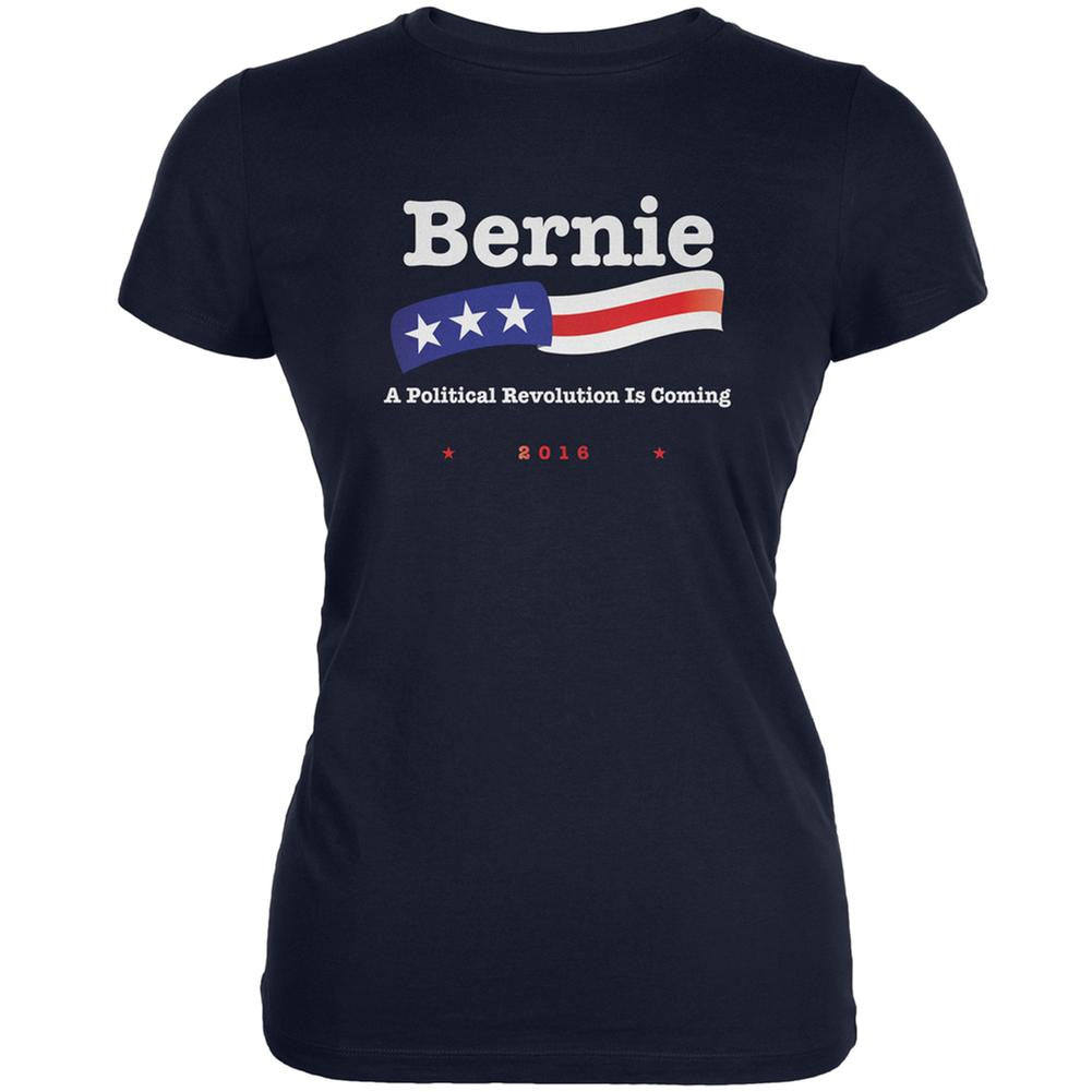 Election 2016 Bernie Sanders Revolution Navy Juniors Soft T-Shirt Juniors T-Shirts Old Glory 2XL Blue