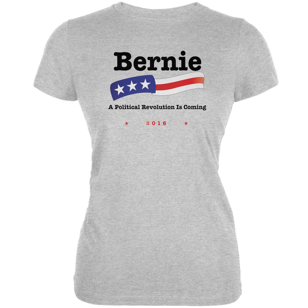Election 2016 Bernie Sanders Revolution Grey Juniors Soft T-Shirt Juniors T-Shirts Old Glory 2XL Grey