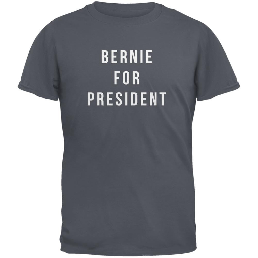 Election 2016 Bernie For President Charcoal Grey Adult T-Shirt Men's T-Shirts Old Glory 2XL Grey
