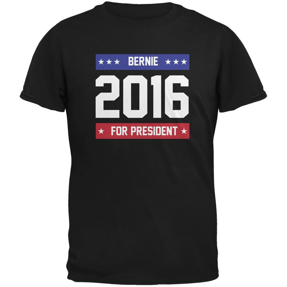 Election 2016 Bernie for President 2016 Black Adult T-Shirt Men's T-Shirts Old Glory 2XL Black
