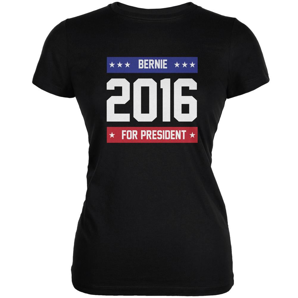 Election 2016 Bernie for President 2016 Black Juniors Soft T-Shirt Juniors T-Shirts Old Glory 2XL Black