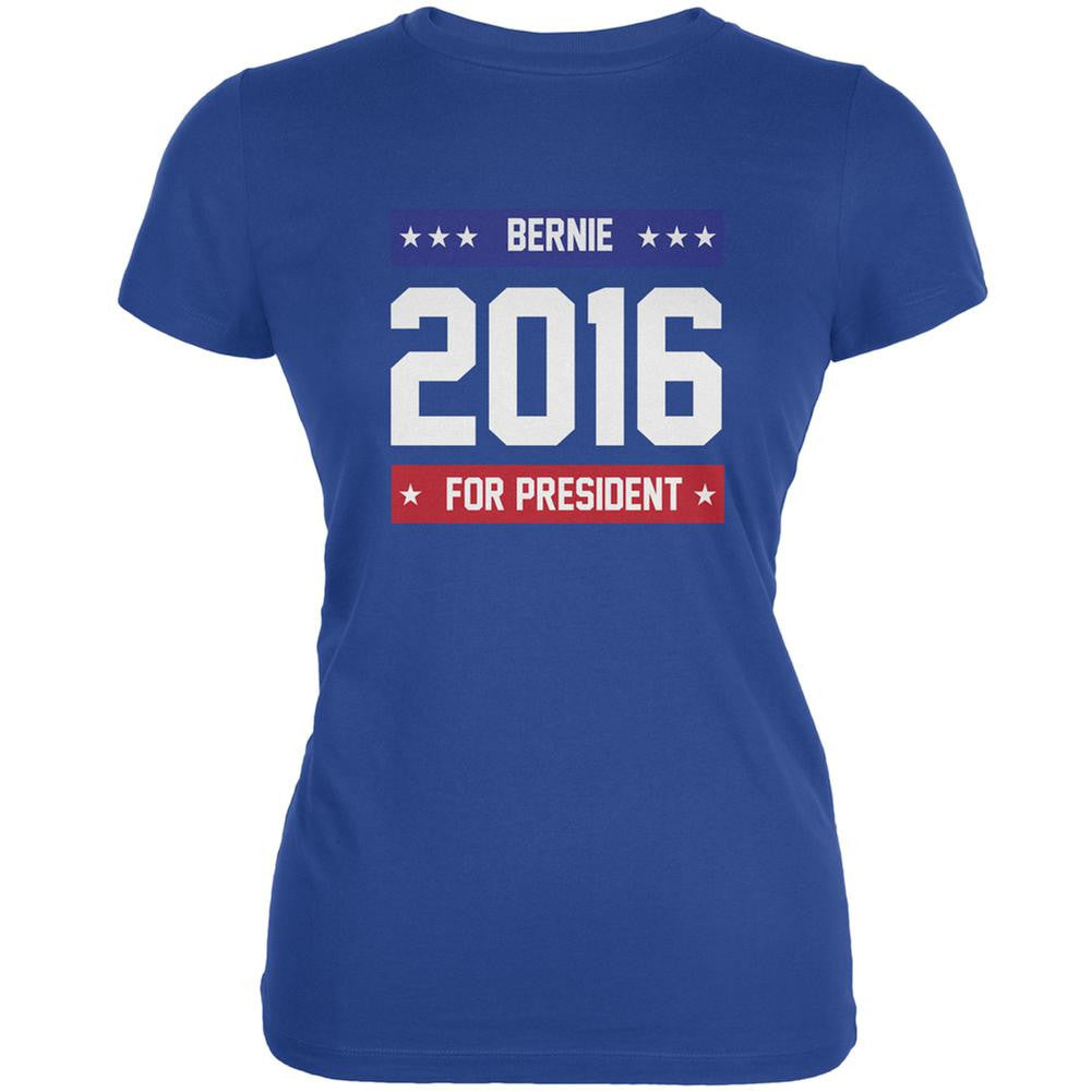 Election 2016 Bernie for President 2016 Royal Juniors Soft T-Shirt Juniors T-Shirts Old Glory 2XL Blue