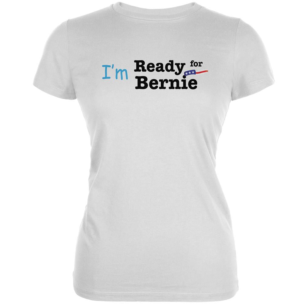 Election 2016 I'm Ready for Bernie White Juniors Soft T-Shirt Juniors T-Shirts Old Glory 2XL White