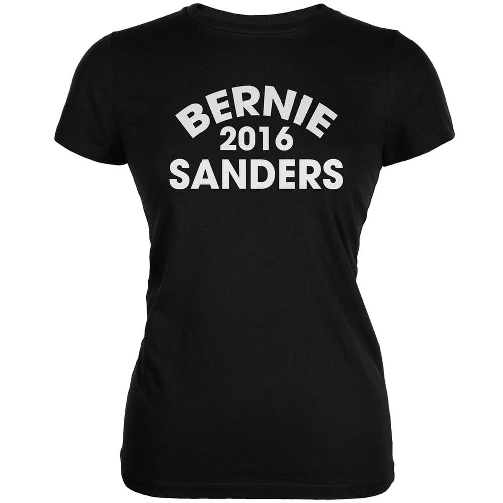 Election 2016 Bernie Varsity Black Juniors Soft T-Shirt Juniors T-Shirts Old Glory 2XL Black
