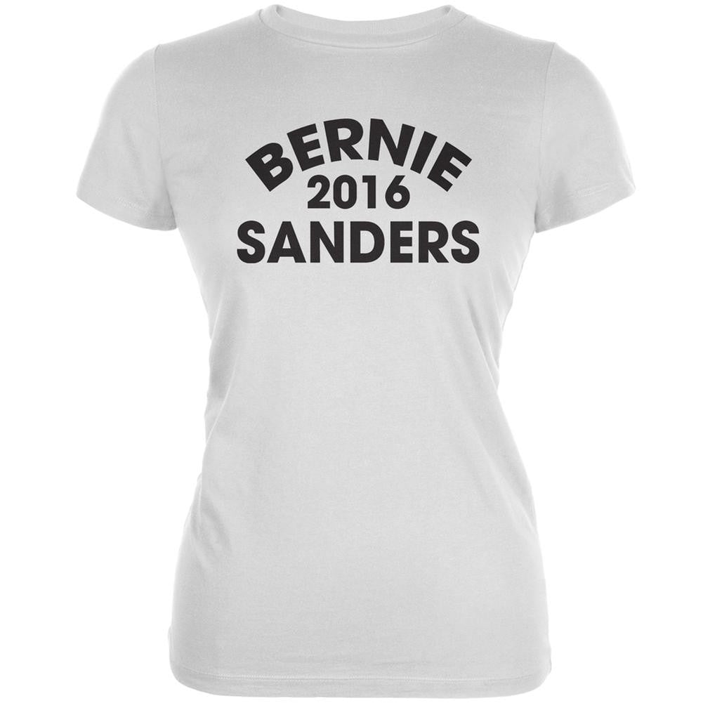 Election 2016 Bernie Varsity White Juniors Soft T-Shirt Juniors T-Shirts Old Glory 2XL White