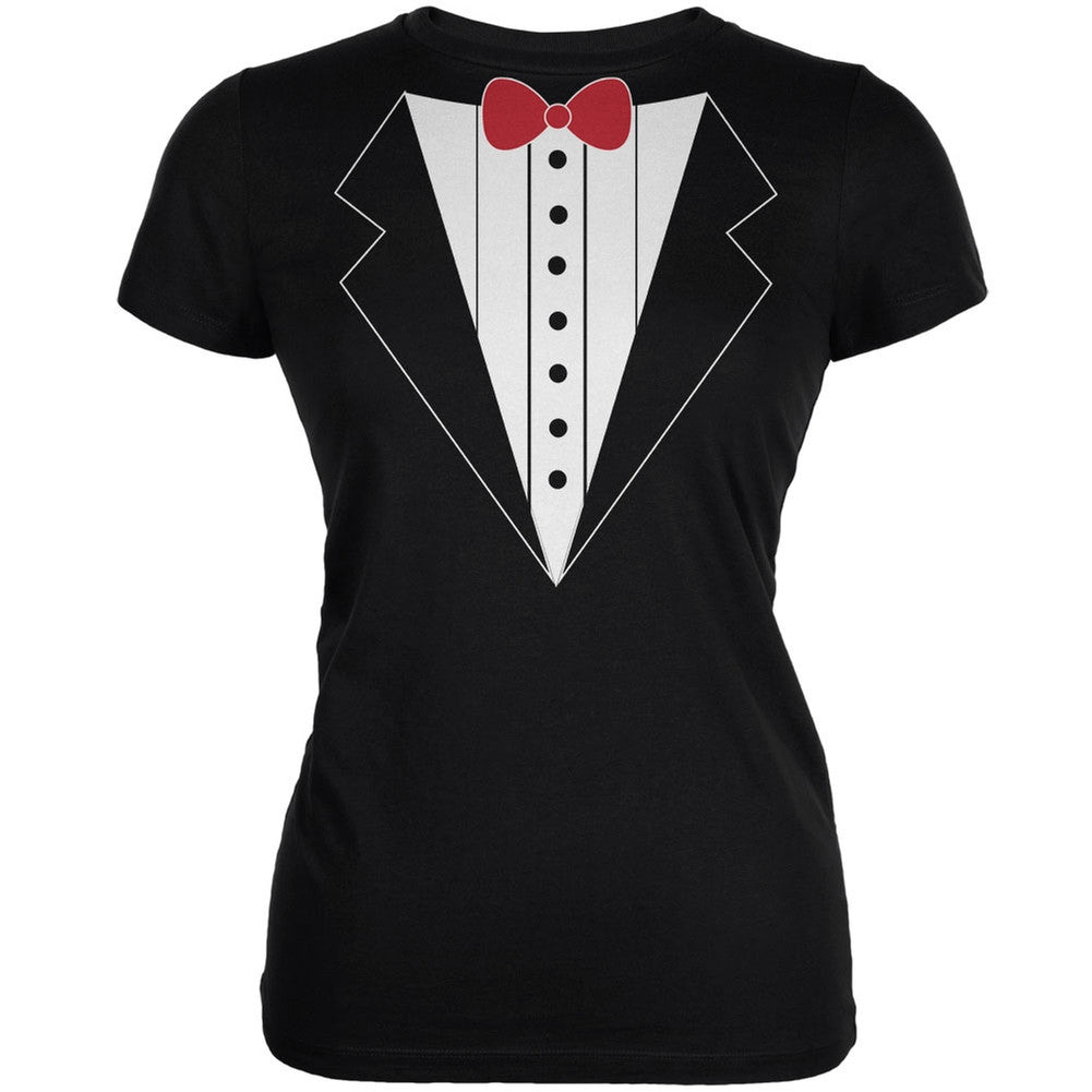 Tuxedo Costume Black Juniors Soft T-Shirt Juniors T-Shirts Old Glory
