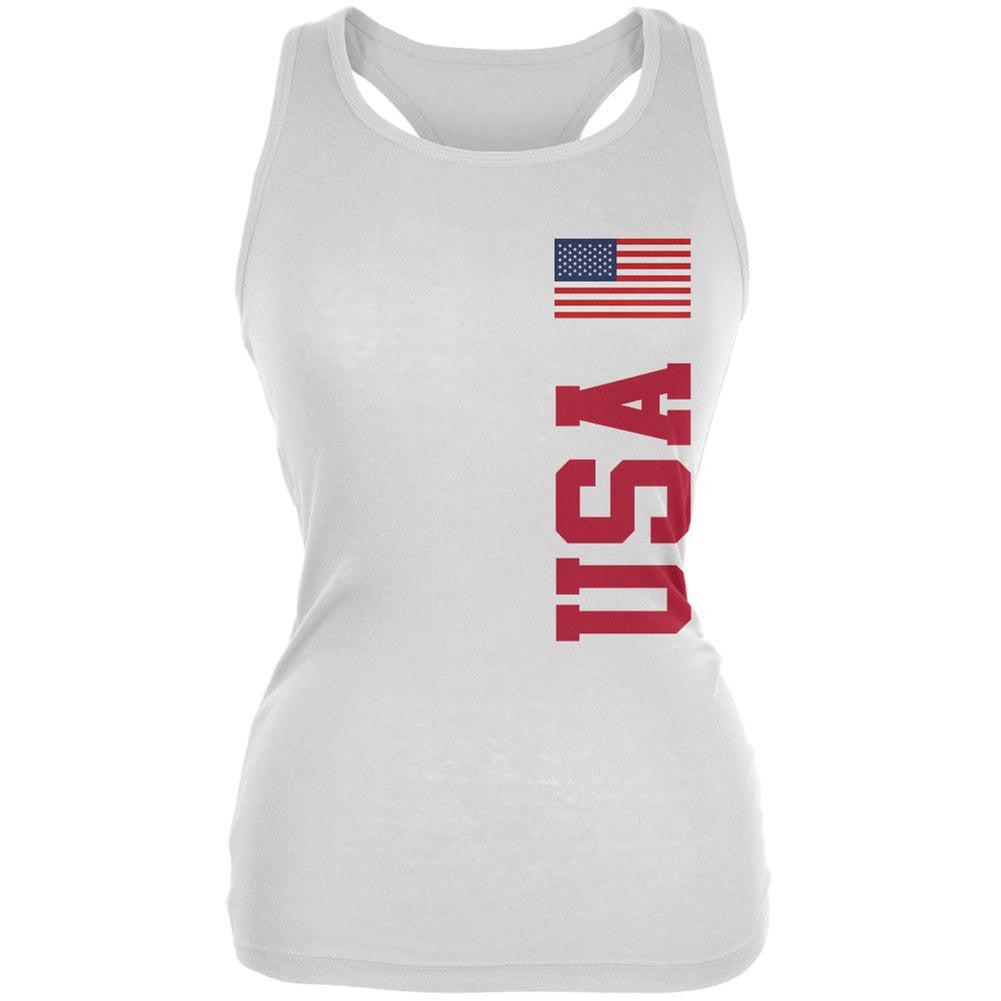 World Cup USA White Juniors Soft Tank Top Juniors T-Shirts Old Glory 2XL White