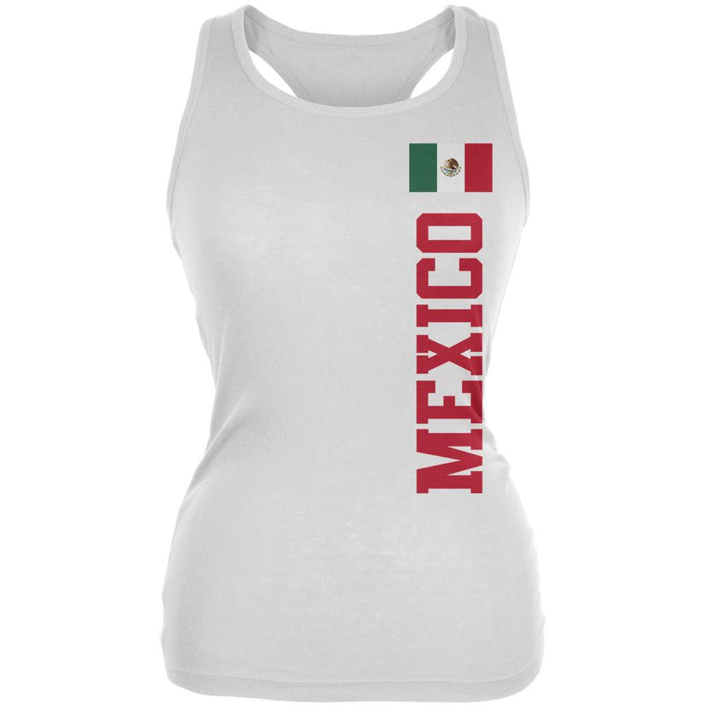 World Cup Mexico White Juniors Soft Tank Top Juniors Tank Tops Old Glory 2XL White