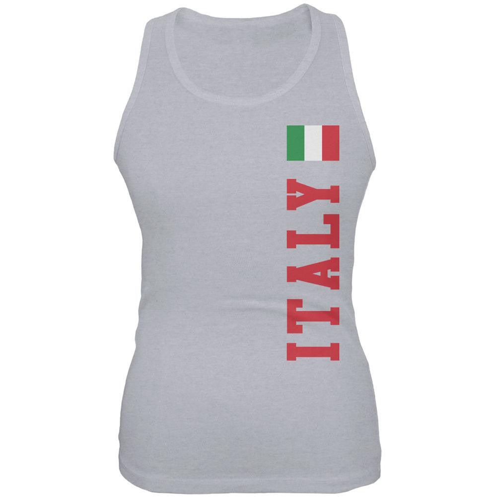 World Cup Italy Heather Grey Juniors Soft Tank Top Juniors Tank Tops FIFA 2XL Grey
