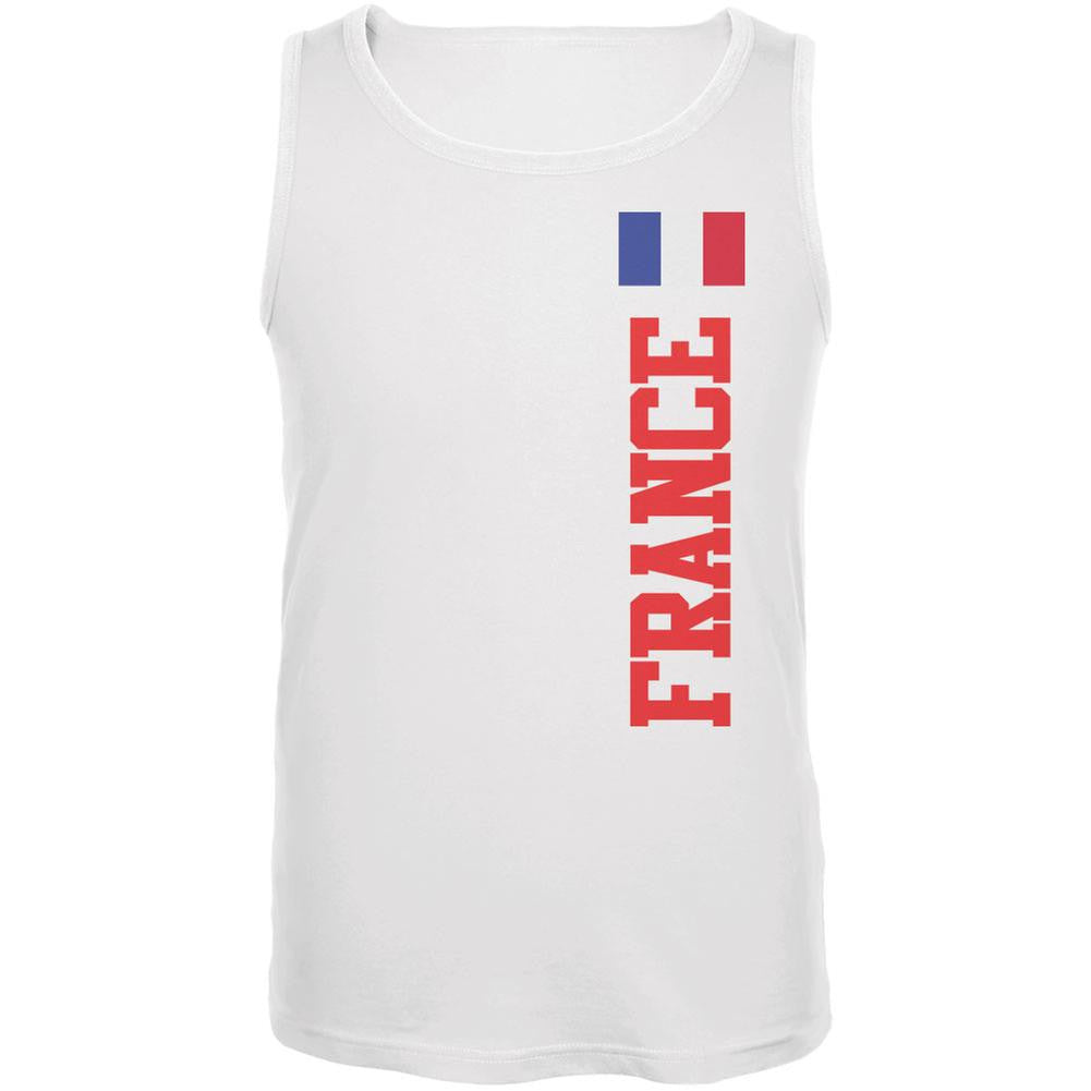 World Cup France White Adult Tank Top Men's Tank Tops Old Glory 2XL White