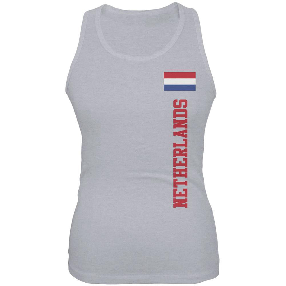 World Cup Netherlands Heather Grey Juniors Soft Tank Top Juniors Tank Tops FIFA 2XL Grey