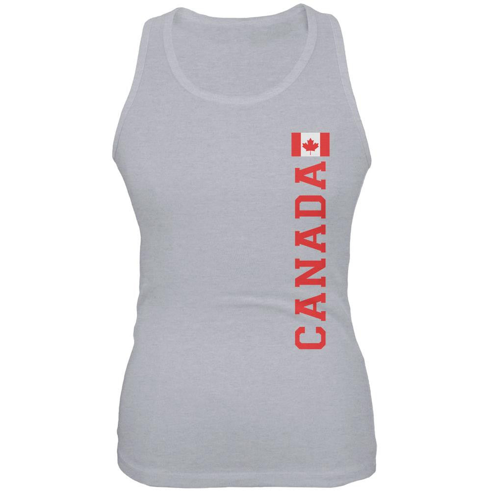 World Cup Canada Heather Grey Juniors Soft Tank Top Juniors Tank Tops FIFA 2XL Grey
