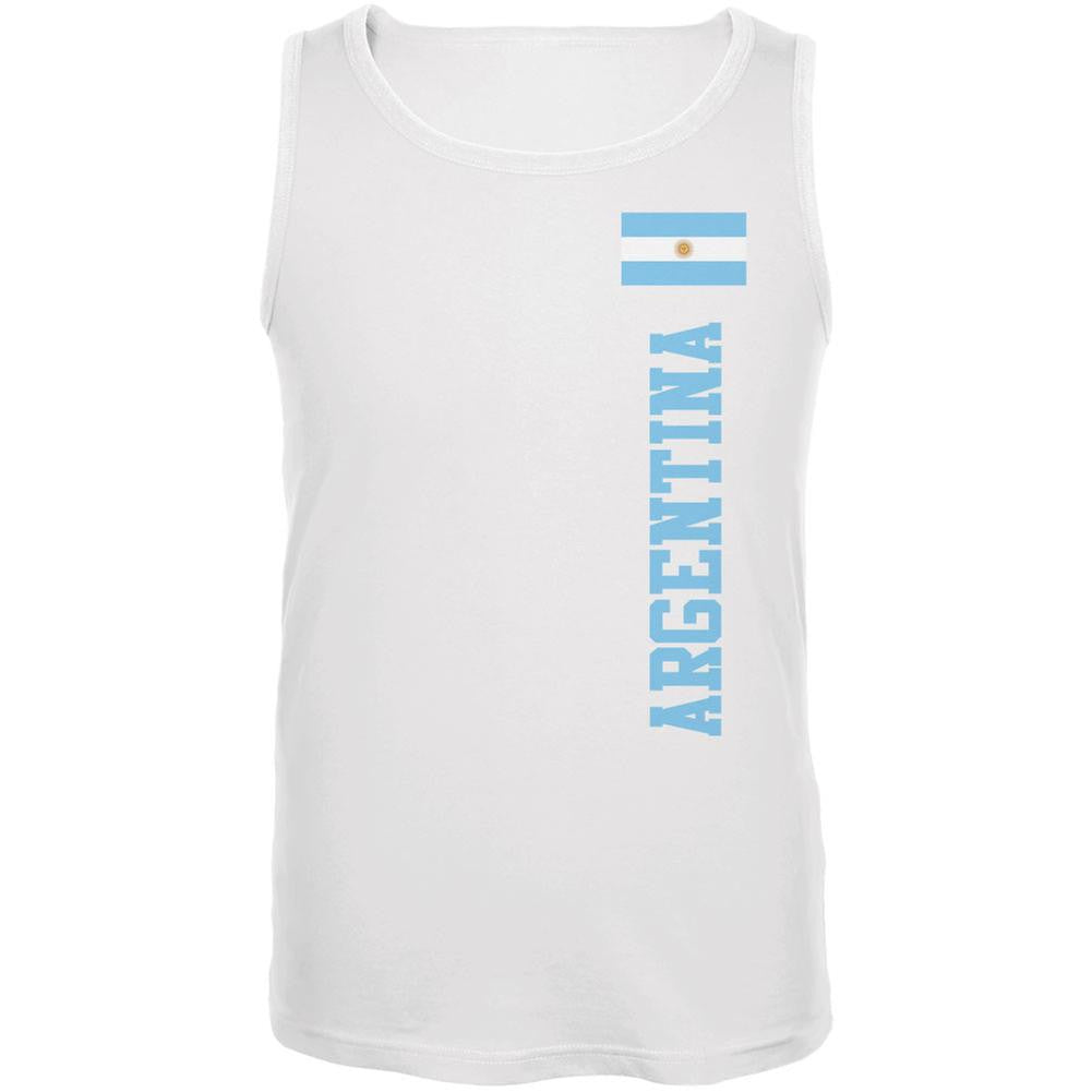 World Cup Argentina White Adult Tank Top Men's Tank Tops Old Glory 2XL White