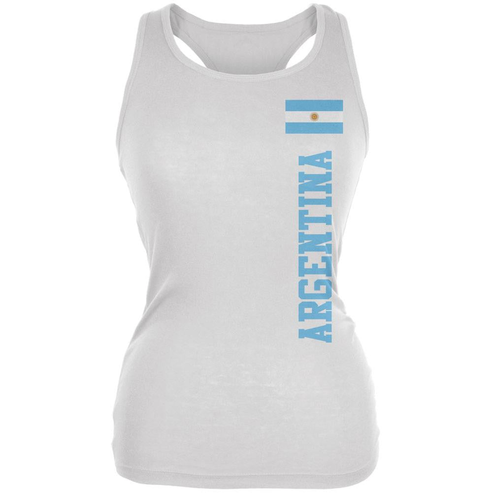 World Cup Argentina White Juniors Soft Tank Top Juniors Tank Tops Old Glory 2XL White