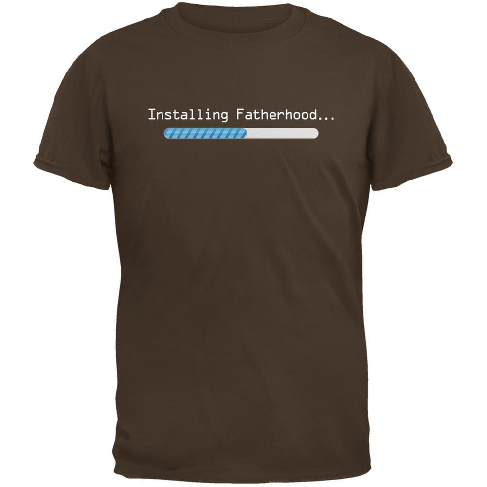 Fathers Day Installing Fatherhood Brown Adult T-Shirt Men's T-Shirts Old Glory 2XL Brown