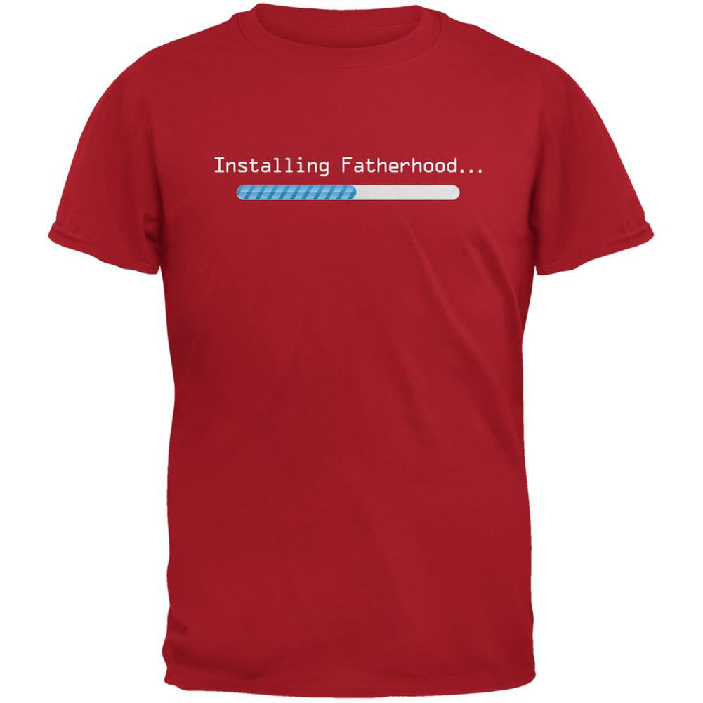 Fathers Day Installing Fatherhood Red Adult T-Shirt Men's T-Shirts Old Glory 2XL Red