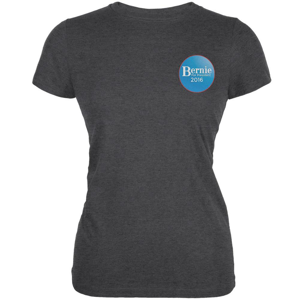 Election 2016 - Bernie Sanders for President Jersey Dark Heather Juniors Soft T-Shirt Juniors T-Shirts Old Glory 2XL Grey