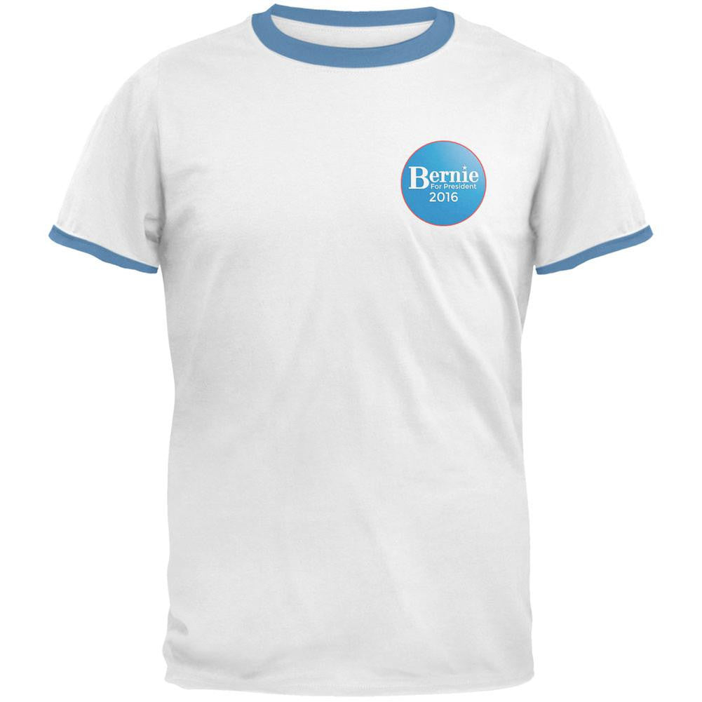 Election 2016 - Bernie Sanders for President Jersey White/Blue Men's Ringer T-Shirt Men's T-Shirts Old Glory LG Multi