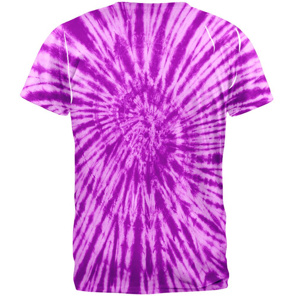 Purple Tie Dye All Over Adult T-Shirt Men's T-Shirts Old Glory