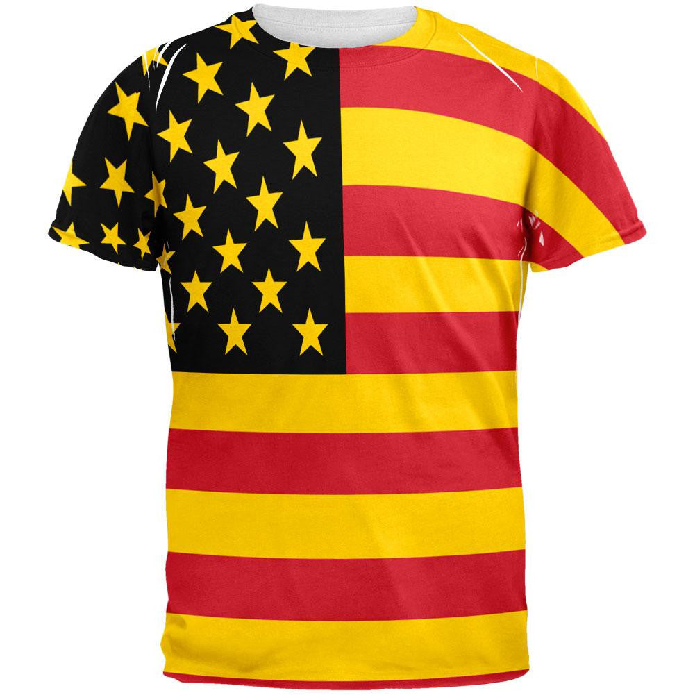 German American Flag All Over Adult T-Shirt Men's T-Shirts Old Glory 2XL Multi