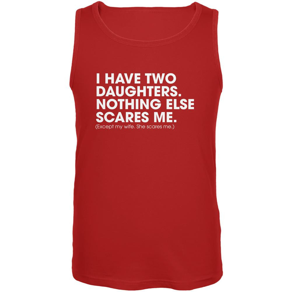 Father's Day Nothing Scares Me Red Adult Tank Top Men's Tank Tops Old Glory 2XL Red