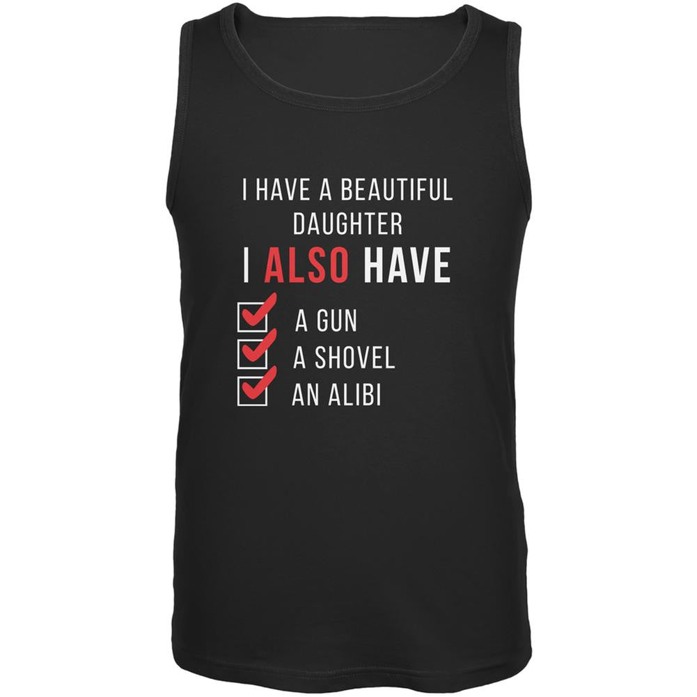 Father's Day I Have a Beautiful Daughter Black Adult Tank Top Men's Tank Tops Old Glory 2XL Black