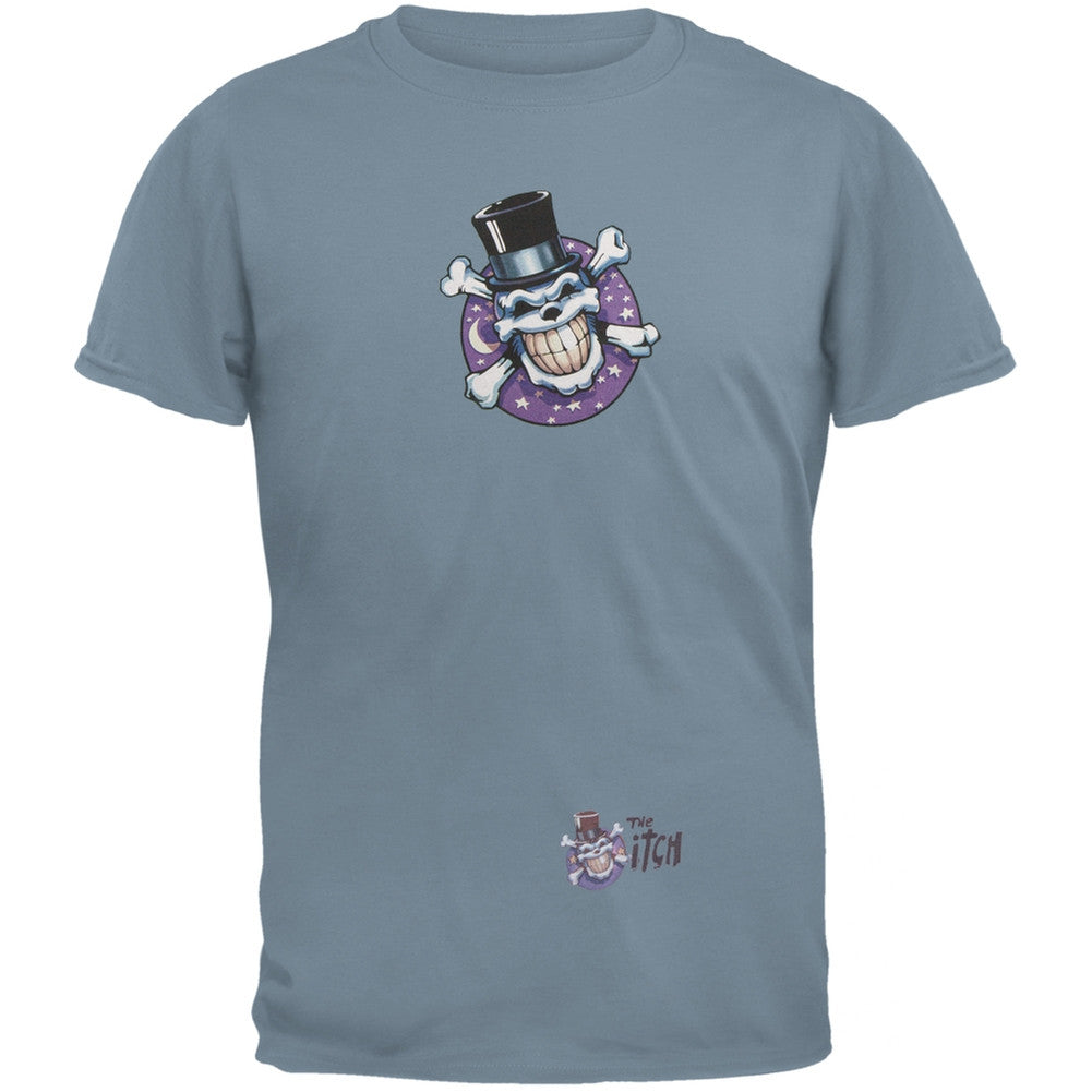 Skull & Crossbones Top Hat Logo Light Blue Adult T-Shirt Men's T-Shirts Old Glory
