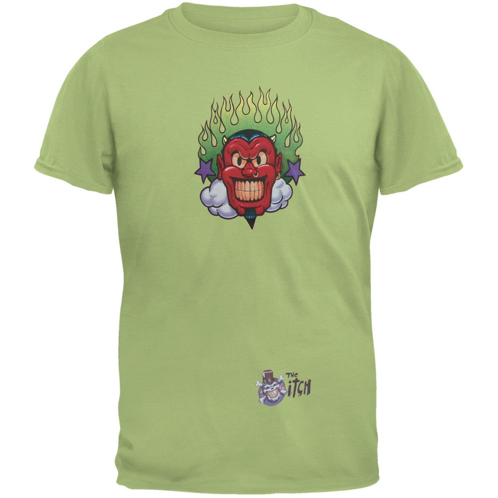 Devil & Flames Green Adult T-Shirt Men's T-Shirts Old Glory