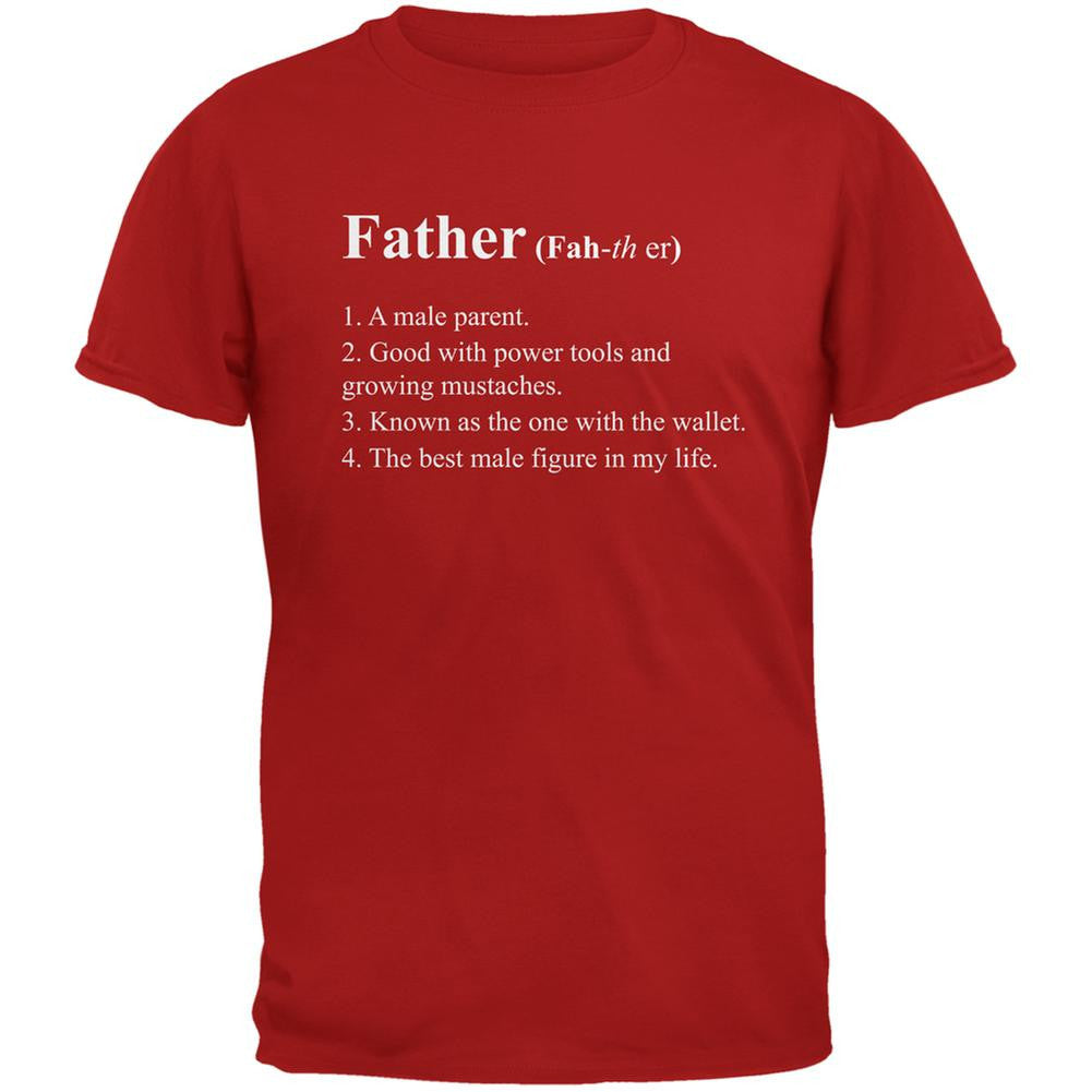 Father's Day Definition of Father Red Adult T-Shirt Men's T-Shirts Old Glory 2XL Red
