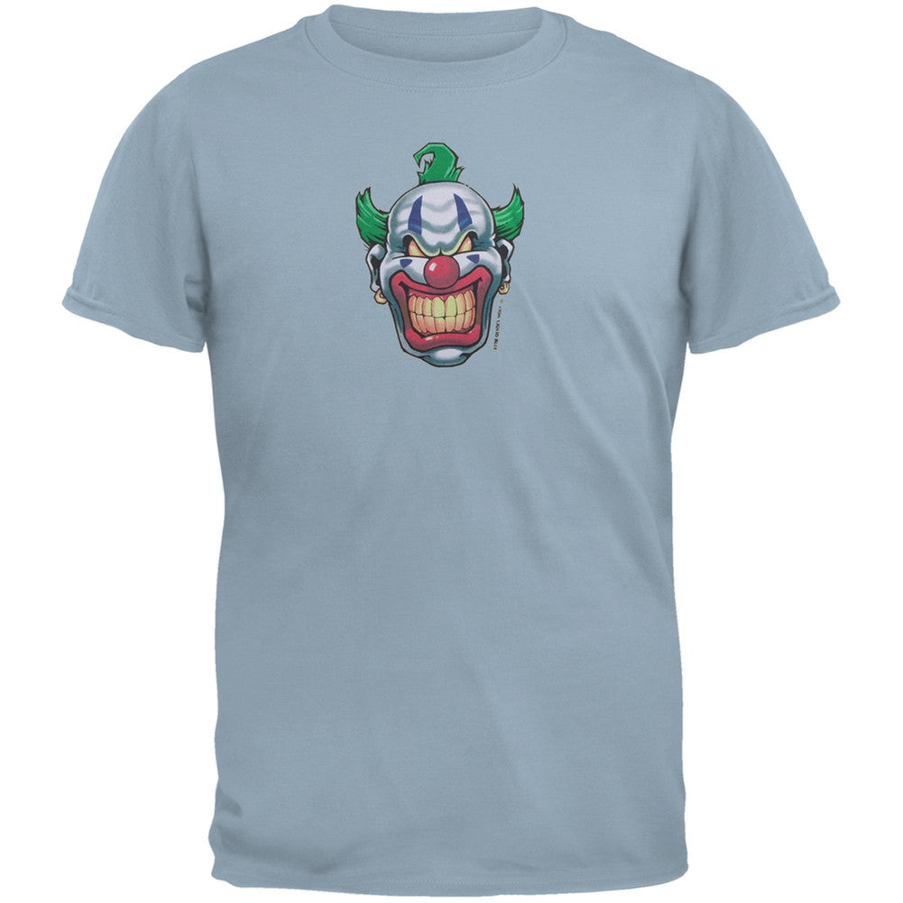 Joker Grinning Light Blue Adult T-Shirt Men's T-Shirts Old Glory