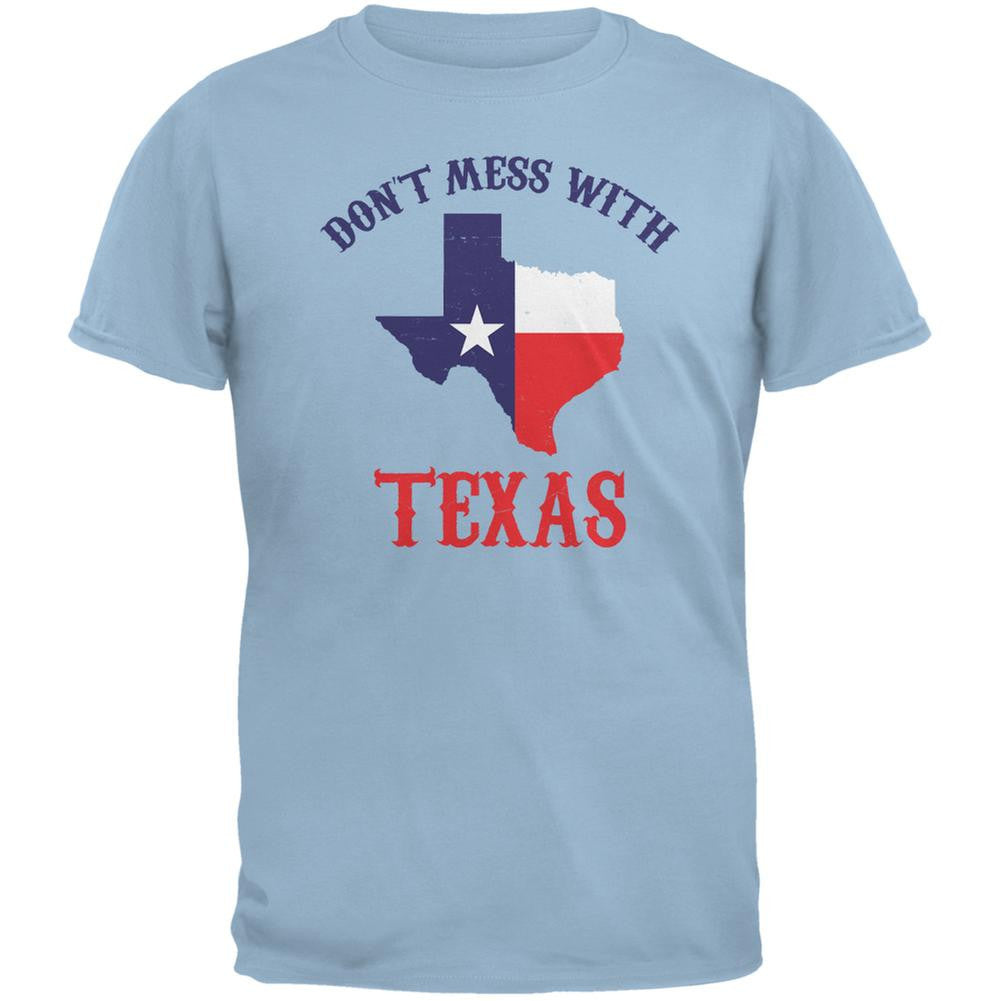 Don't Mess With Texas Light Blue Adult T-Shirt Men's T-Shirts Old Glory 2XL Blue