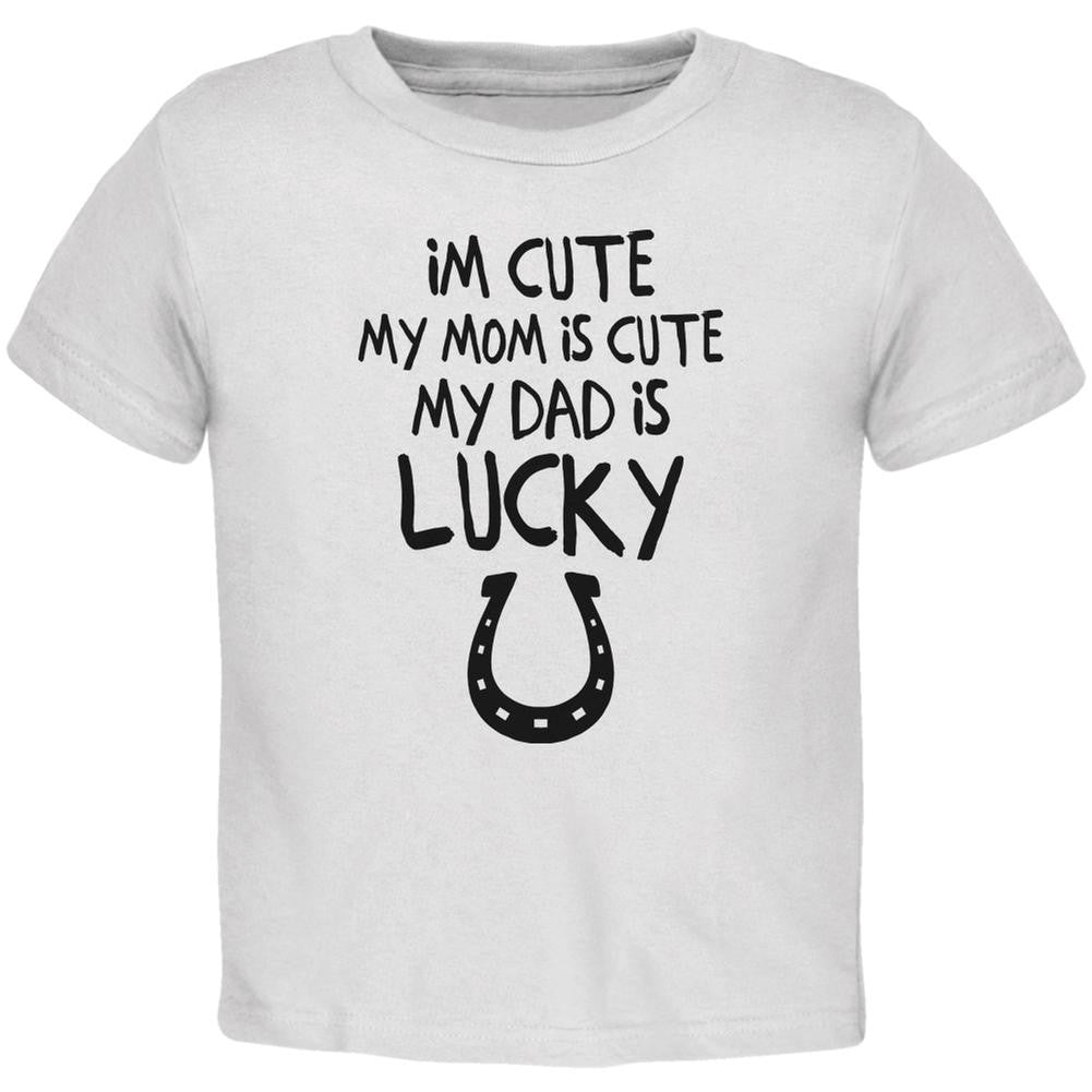 Father's Day - Lucky Dad White Toddler T-Shirt Toddler T-Shirts Old Glory 2T White