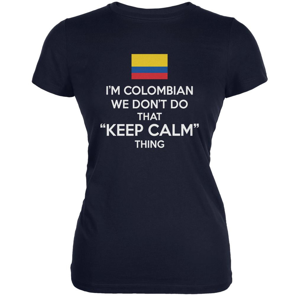 Don't Do Calm - Colombian Navy Juniors Soft T-Shirt Juniors T-Shirts Old Glory 2XL Blue