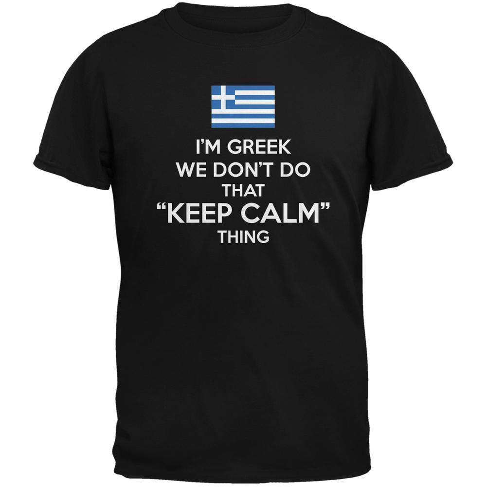 Don't Do Calm - Greek Black Youth T-Shirt Youth T-Shirts Old Glory LG Black