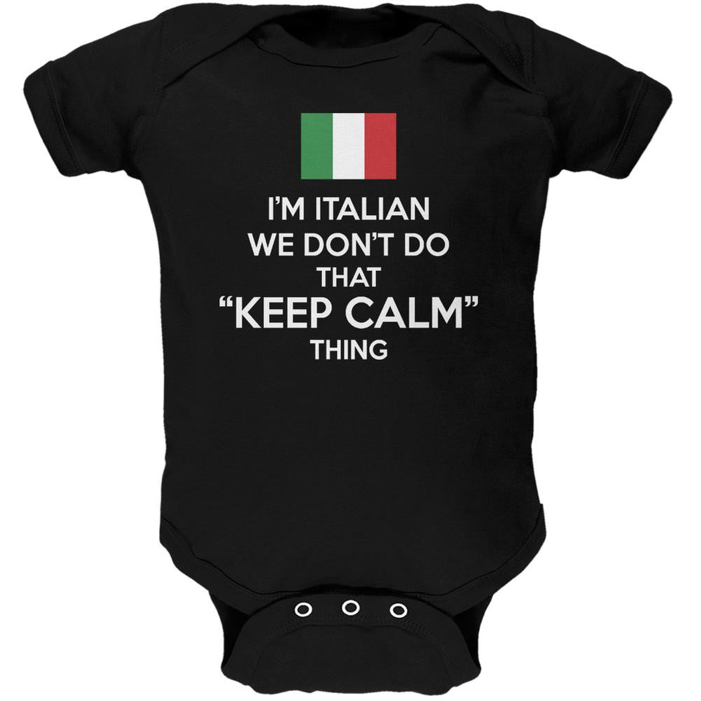 Don't Do Calm - Italian Black Soft Baby One Piece Baby One Piece Old Glory 0-3M Black