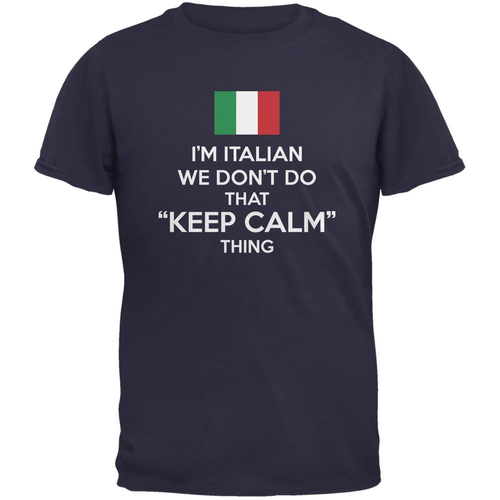 Don't Do Calm - Italian Navy Youth T-Shirt Youth T-Shirts Old Glory LG Blue