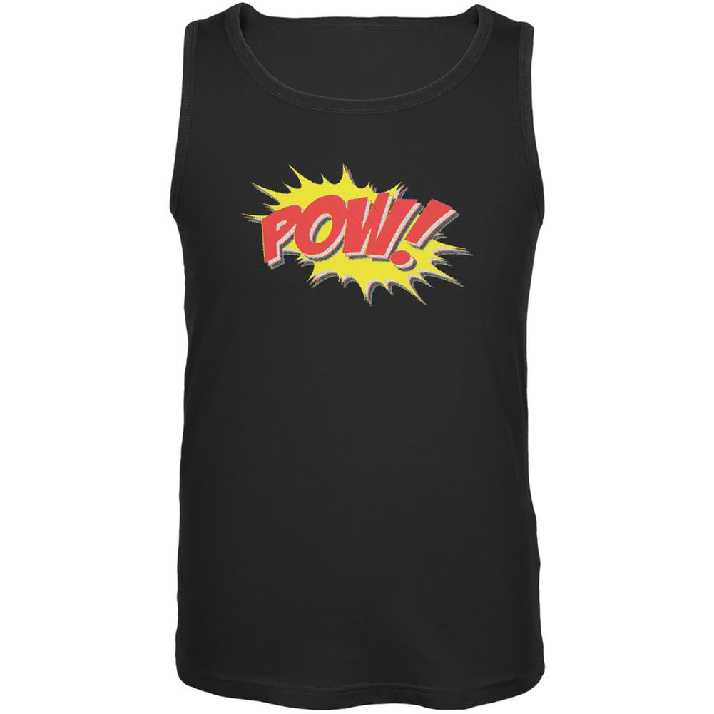 POW Comic Book Super Hero Black Adult Tank Top Men's Tank Tops Old Glory SM Black