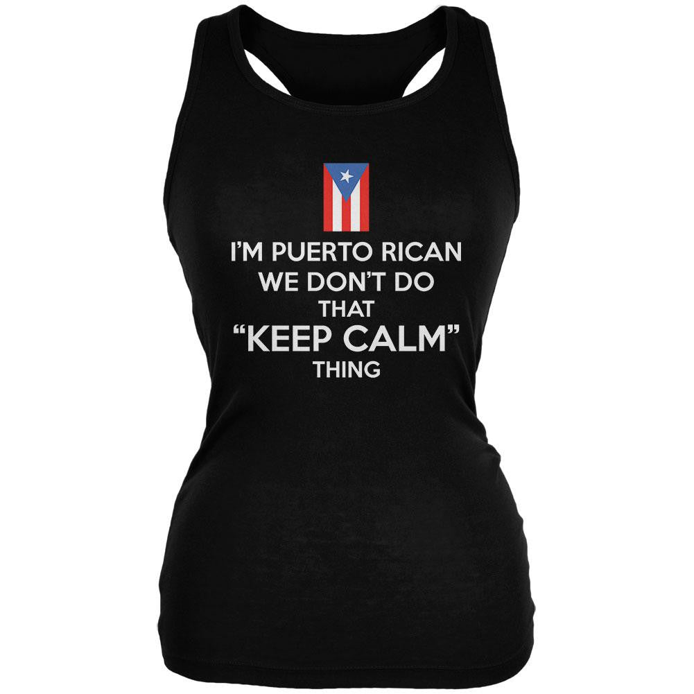 Don't Do Calm - Puerto Rican Black Juniors Soft Tank Top Juniors Tank Tops Old Glory 2XL Black