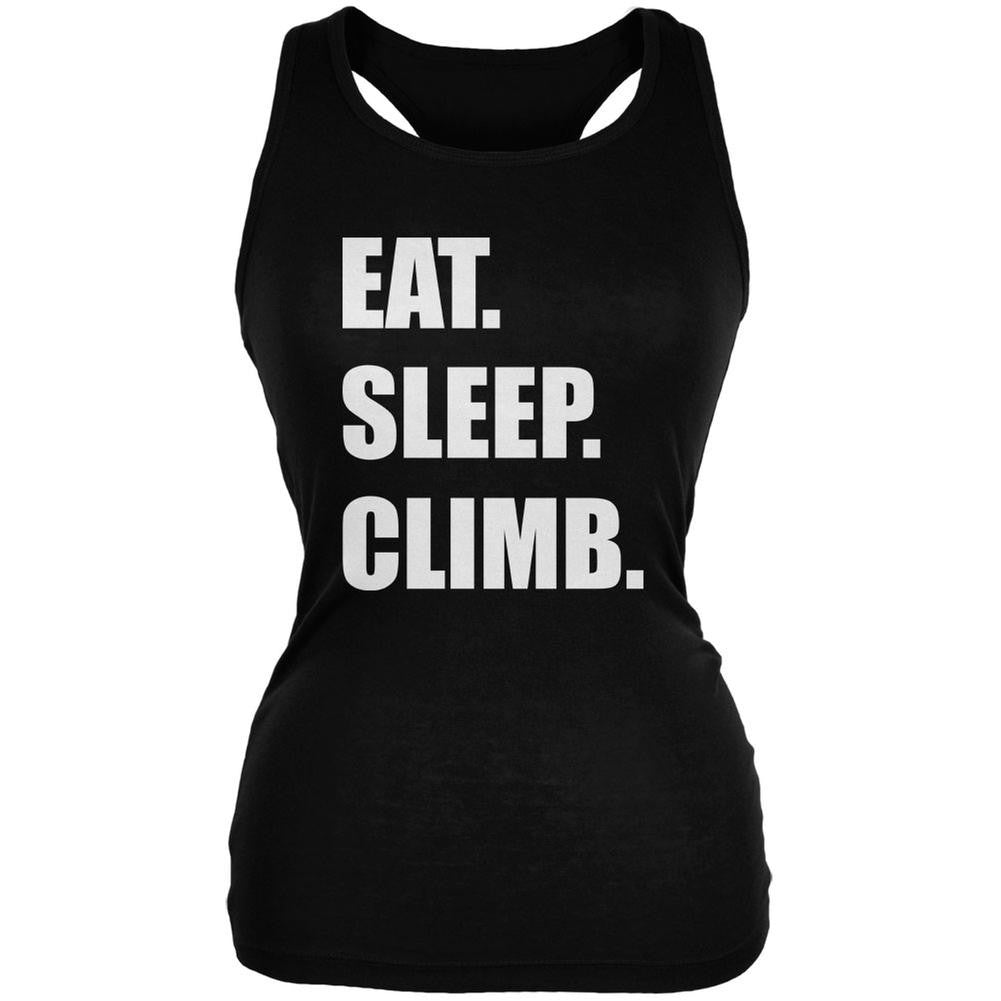 Eat Sleep Climb Black Juniors Soft Tank Top Juniors Tank Tops Old Glory 2XL Black