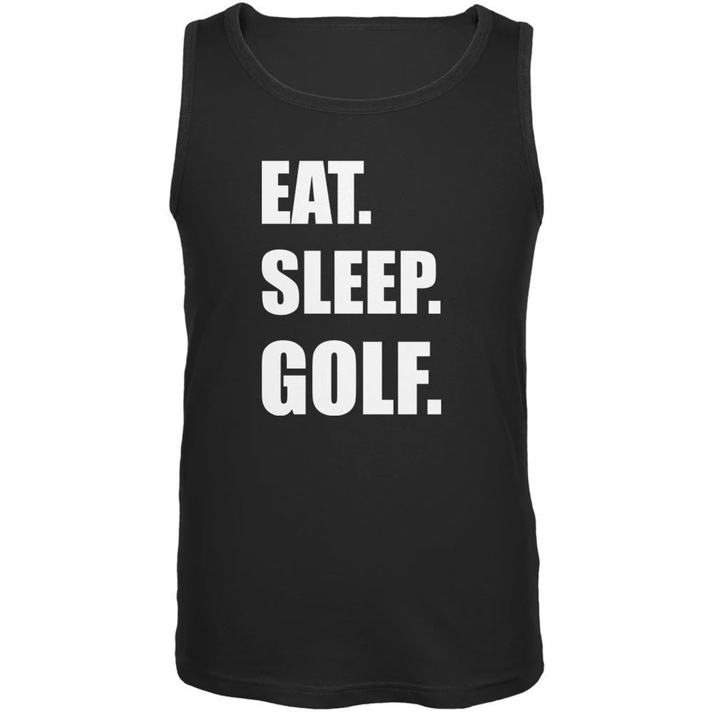 Eat Sleep Golf Black Adult Tank Top Men's Tank Tops Old Glory 2XL Black