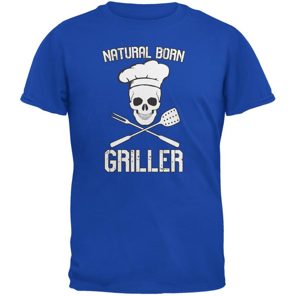 Natural Born Griller Royal Adult T-Shirt Men's T-Shirts Old Glory 2XL Blue