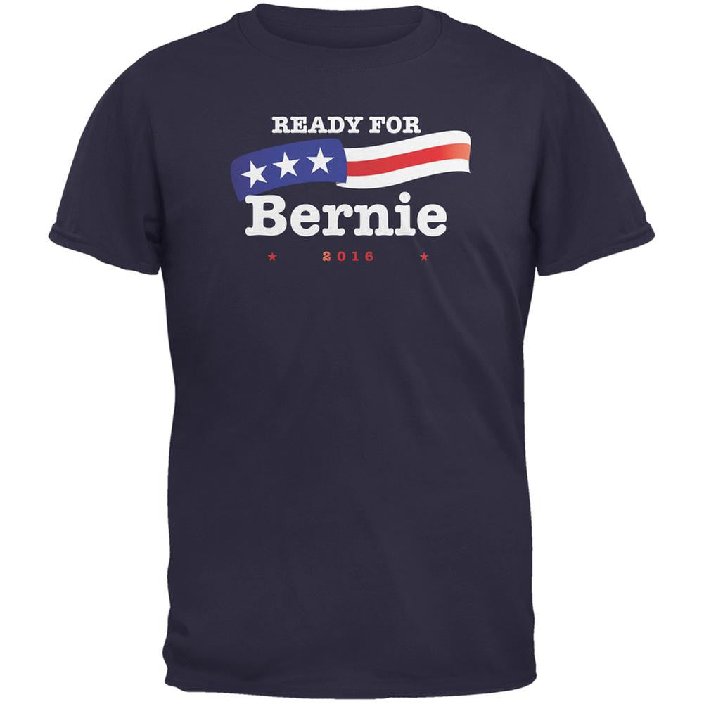 Election 2016 Ready for Bernie American Flag Navy Adult T-Shirt Men's T-Shirts Old Glory 2XL Blue