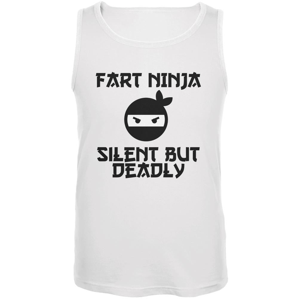 Fart Ninja White Adult Tank Top Men's Tank Tops Old Glory 2XL White