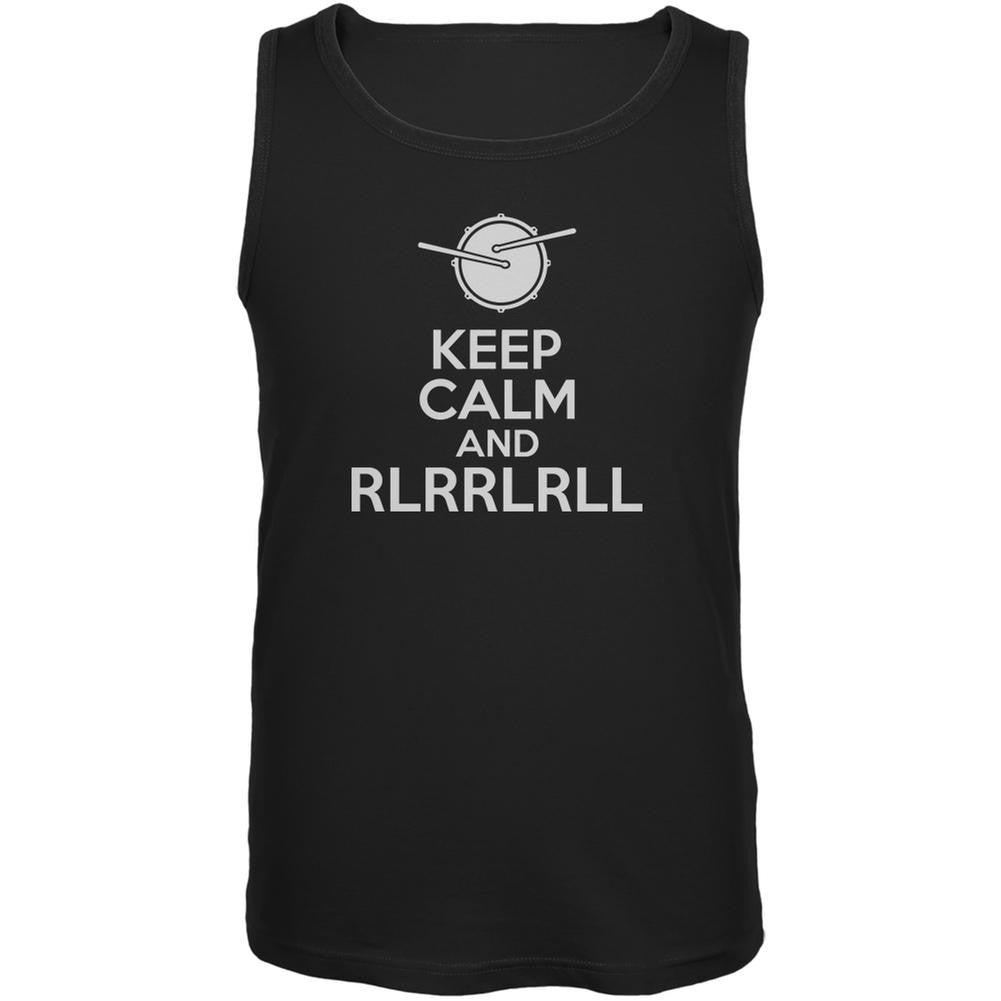 Keep Calm And Paradiddle Black Adult Tank Top Men's Tank Tops Old Glory 2XL Black