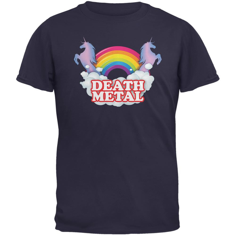 Death Metal Rainbow Navy Adult T-Shirt Men's T-Shirts Old Glory 2XL Blue