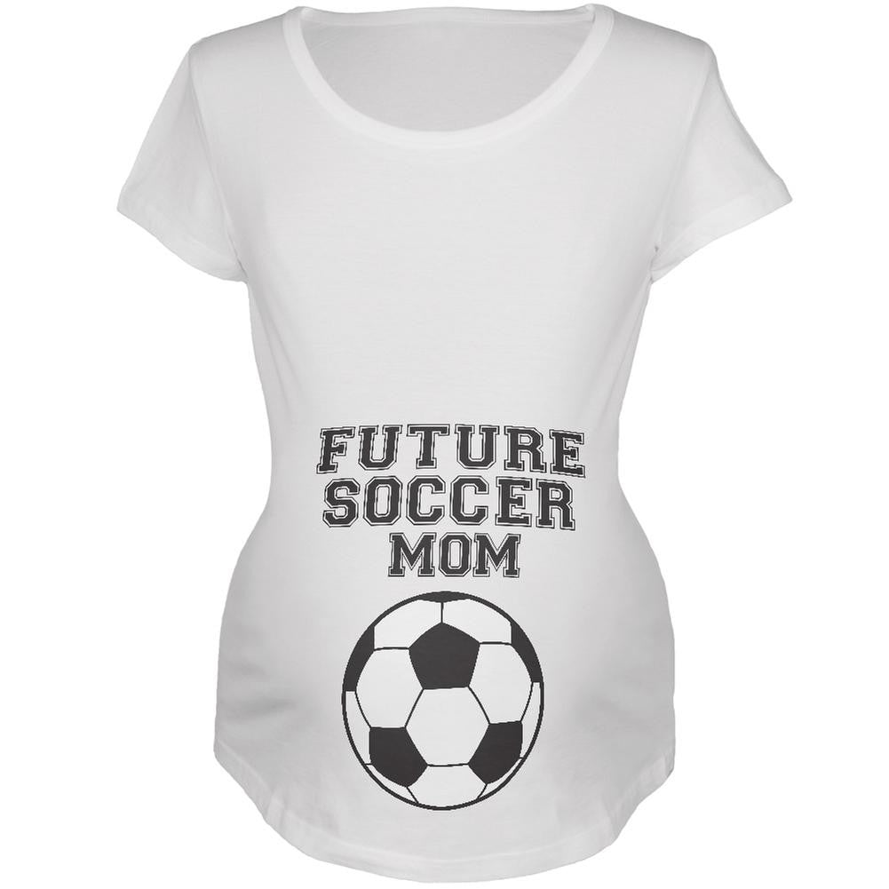 Future Soccer Mom White Maternity Soft T-Shirt Maternity T-Shirts Old Glory 2XL White