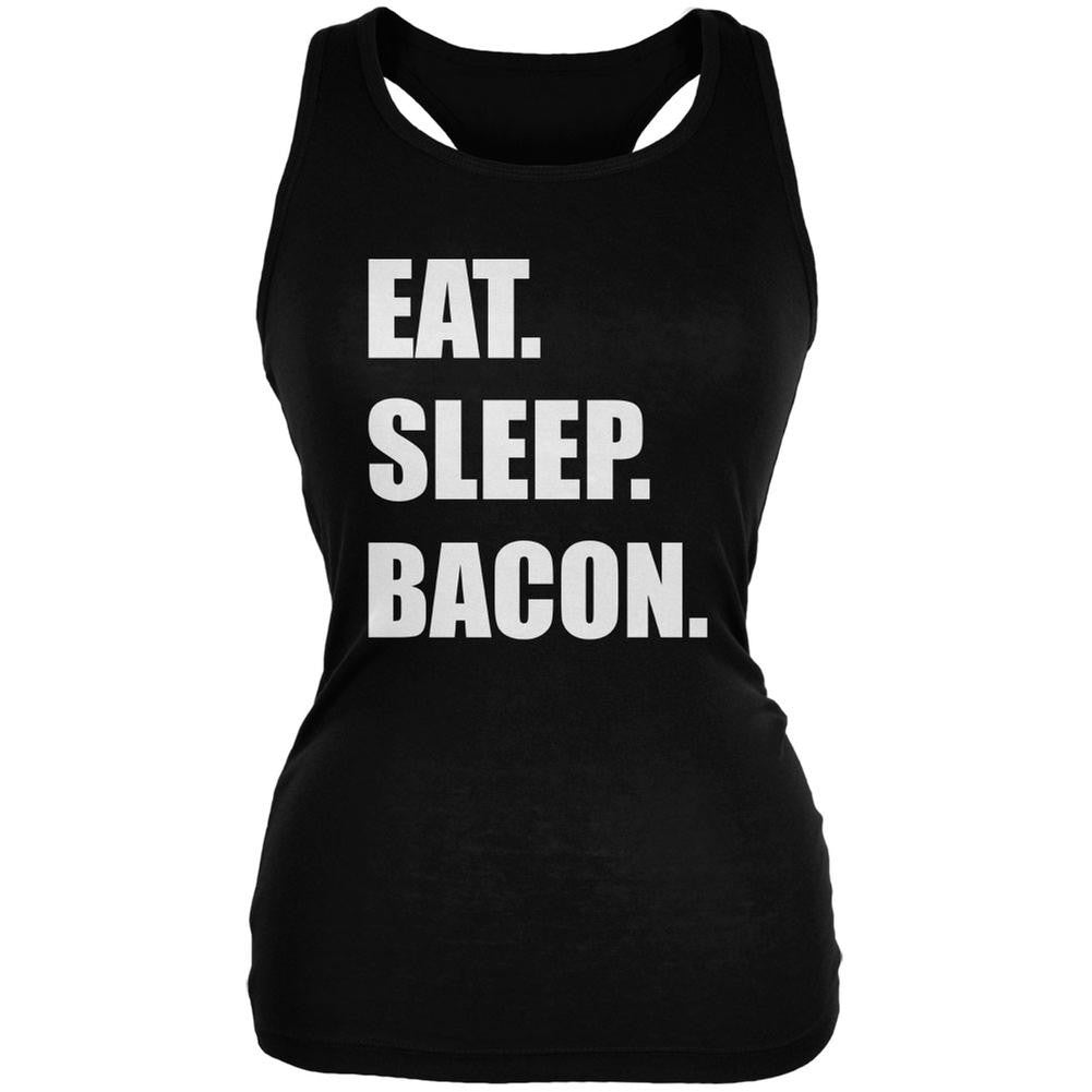 Eat Sleep Bacon Black Juniors Soft Tank Top Juniors Tank Tops Old Glory 2XL Black