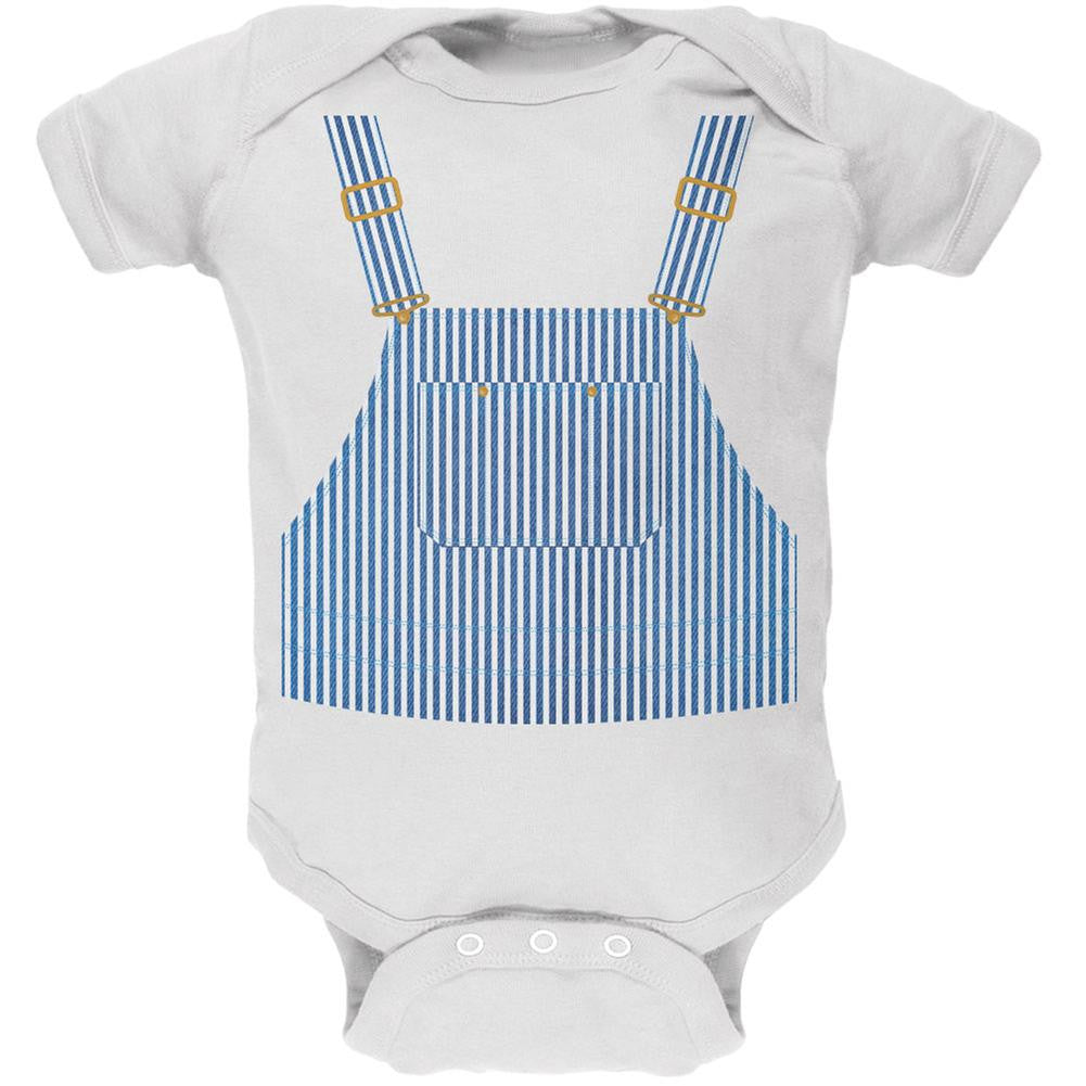 Halloween Train Engineer Costume White Soft Baby One Piece Baby One Piece Old Glory 0-3M White