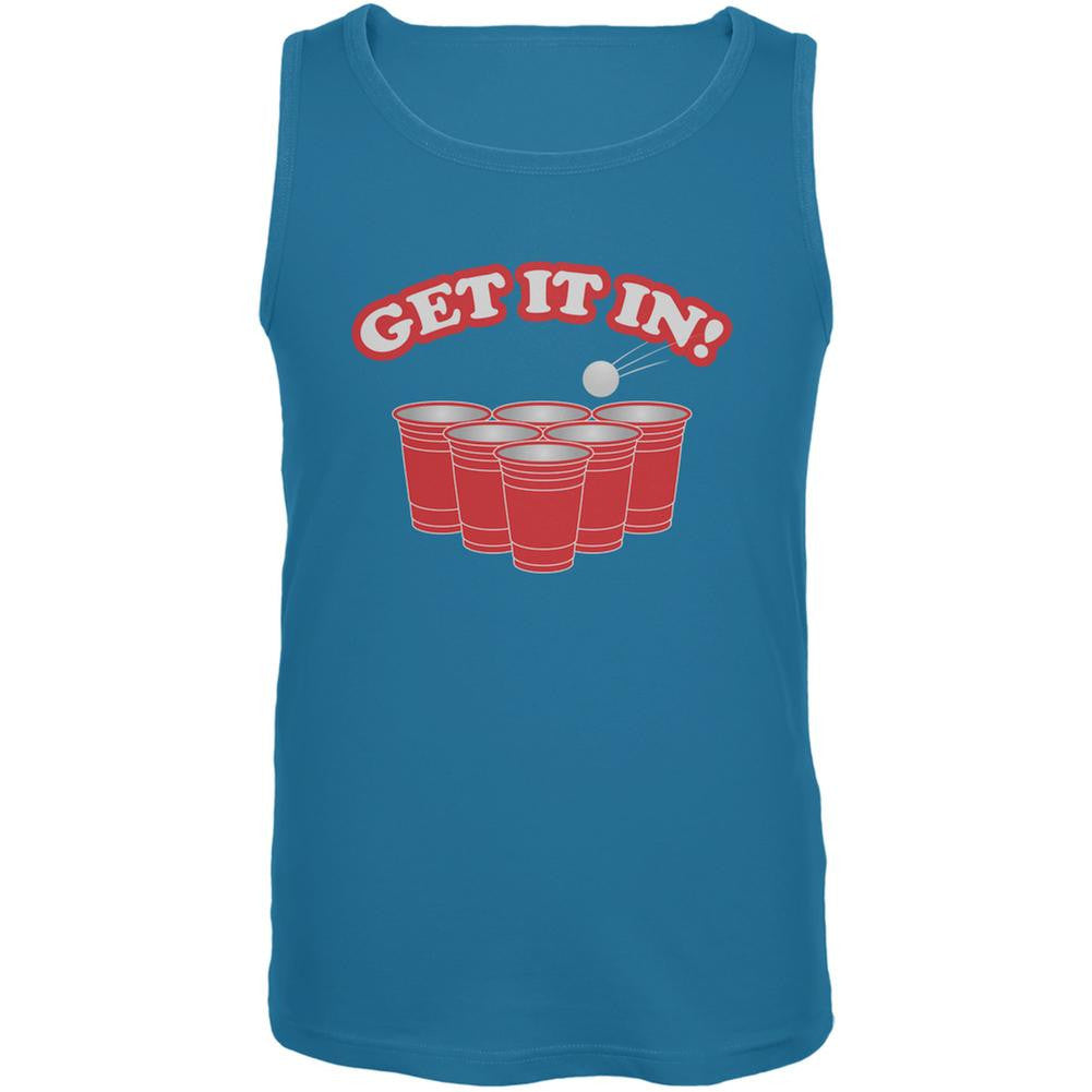Get It In Turquoise Adult Tank Top Men's Tank Tops Old Glory SM Blue