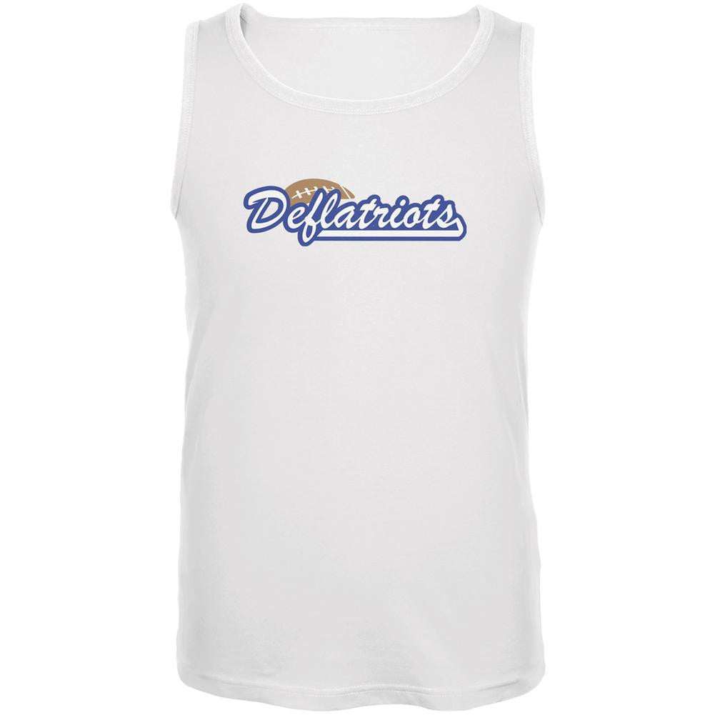 New England Deflatriots White Adult Tank Top Men's Tank Tops Old Glory 2XL White